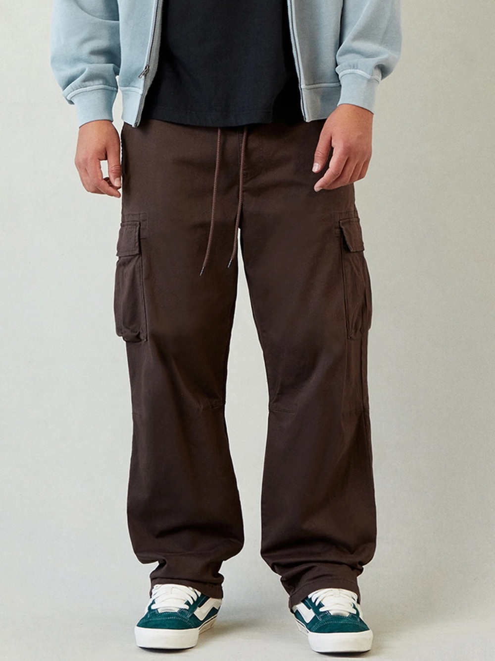 Pacsun Stretch Brody Brown Cotton Cargo Baggy Pants